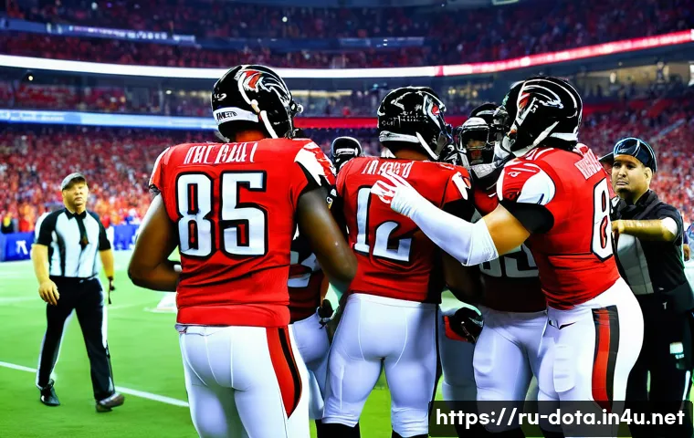 도타2 해외 프로씬 뉴스 - **Prompt:** A vibrant, high-energy photo of Team Falcons players celebrating their unexpected victor...