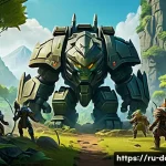 도타2 스택 유지 방법 - A detailed fantasy game scene showing a strategic neutral creep camp near a forest line, with multip...